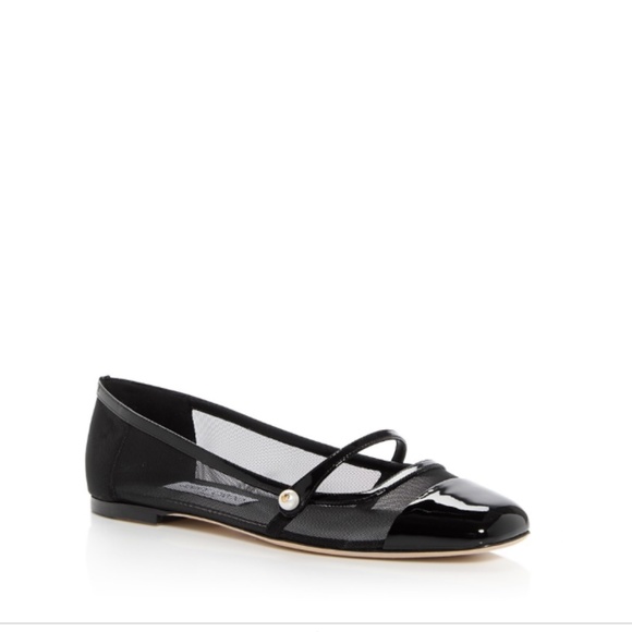 Jimmy Choo Women's Elisa Mary Jane Flats Size 7 Black NWT - Picture 2 of 4
